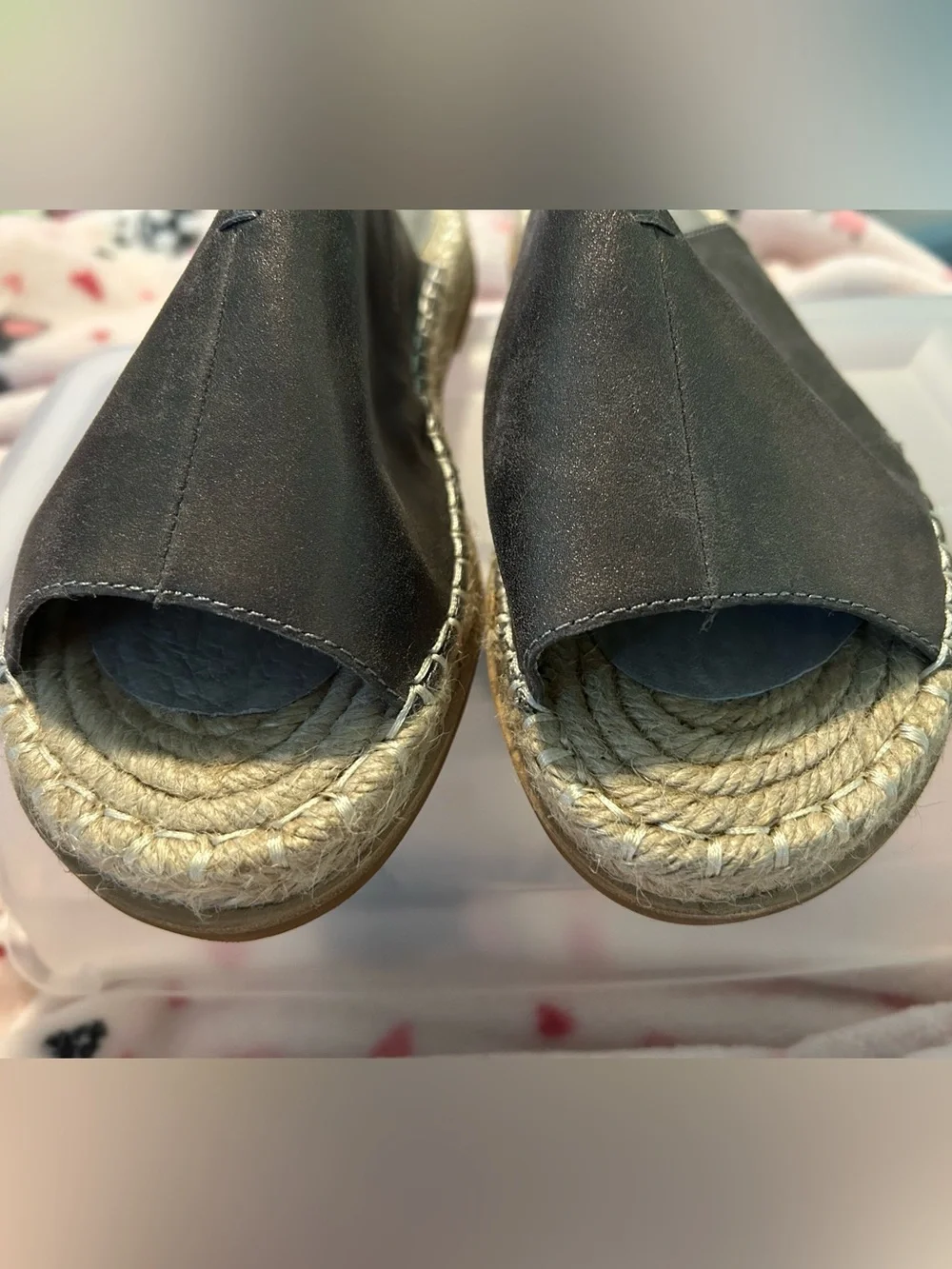 Eileen Fisher Dark Brown Leather Espadrille Slide